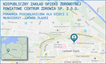 PORADNIA PSYCHOLOGICZNA DLA DZIECI I MŁODZIERZY - NIEPUBLICZNY ZAKŁAD OPIEKI ZDROWOTNEJ POWIATOWE CENTRUM ZDROWIA SP. Z O.O. - UL. GUSTAWA MORCINKA 7,  LWÓWEK ŚLĄSKI