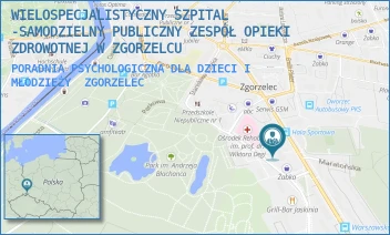 PORADNIA PSYCHOLOGICZNA DLA DZIECI I MŁODZIEŻY - WIELOSPECJALISTYCZNY SZPITAL -SAMODZIELNY PUBLICZNY ZESPÓŁ OPIEKI ZDROWOTNEJ W ZGORZELCU - UL. WARSZAWSKA 30,  ZGORZELEC