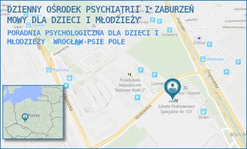 PORADNIA PSYCHOLOGICZNA DLA DZIECI I MŁODZIEŻY - DZIENNY OŚRODEK PSYCHIATRII I ZABURZEŃ MOWY DLA DZIECI I MŁODZIEŻY - WOŁOWSKA 9,  WROCŁAW-PSIE POLE