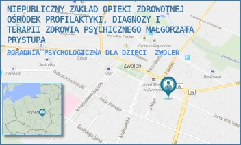PORADNIA PSYCHOLOGICZNA DLA DZIECI - MAŁGORZATA PRYSTUPA - NZOZ OŚRODEK PROFILAKTYKI, DIAGNOZY I TERAPII ZDROWIA PSYCHICZNEGO MAŁGORZATA PRYSTUPA - KILIŃSKIEGO 11,  ZWOLEŃ