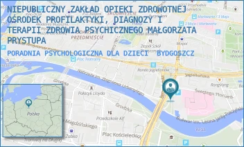PORADNIA PSYCHOLOGICZNA DLA DZIECI - NIEPUBLICZNY ZAKŁAD OPIEKI ZDROWOTNEJ OŚRODEK PROFILAKTYKI, DIAGNOZY I TERAPII ZDROWIA PSYCHICZNEGO MAŁGORZATA PRYSTUPA - ŚW. FLORIANA 6/17,  BYDGOSZCZ