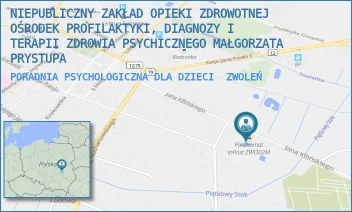 PORADNIA PSYCHOLOGICZNA DLA DZIECI - MAŁGORZATA PRYSTUPA - NZOZ OŚRODEK PROFILAKTYKI, DIAGNOZY I TERAPII ZDROWIA PSYCHICZNEGO MAŁGORZATA PRYSTUPA - KILIŃSKIEGO 50,  ZWOLEŃ