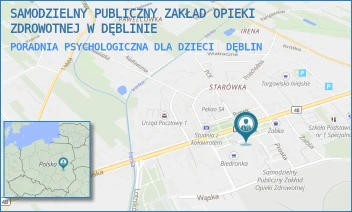 PORADNIA PSYCHOLOGICZNA DLA DZIECI - SAMODZIELNY PUBLICZNY ZAKŁAD OPIEKI ZDROWOTNEJ W DĘBLINIE - RYNEK 14,  DĘBLIN