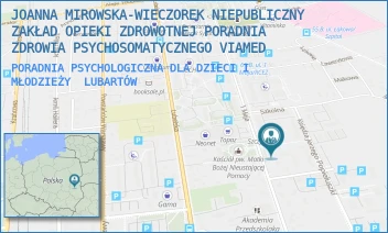 PORADNIA PSYCHOLOGICZNA DLA DZIECI I MŁODZIEŻY - CZP VIAMED SPÓŁKA Z OGRANICZONĄ ODPOWIEDZIALNOŚCIĄ - KSIĘDZA JERZEGO POPIEŁUSZKI 12,  LUBARTÓW