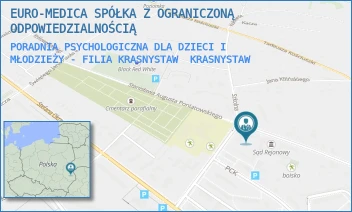 PORADNIA PSYCHOLOGICZNA DLA DZIECI I MŁODZIEŻY - FILIA KRASNYSTAW - EURO-MEDICA SPÓŁKA Z OGRANICZONĄ ODPOWIEDZIALNOŚCIĄ - PONIATOWSKIEGO 33A,  KRASNYSTAW