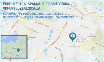 PORADNIA PSYCHOLOGICZNA DLA DZIECI I MŁODZIEŻY - FILIA SANDOMIERZ - EURO-MEDICA SPÓŁKA Z OGRANICZONĄ ODPOWIEDZIALNOŚCIĄ - ADAMA MICKIEWICZA 15,  SANDOMIERZ