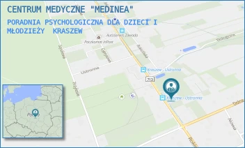 PORADNIA PSYCHOLOGICZNA DLA DZIECI I MŁODZIEŻY - CENTRUM MEDYCZNE "MEDINEA" - UL. ROKICIŃSKA 3,  KRASZEW