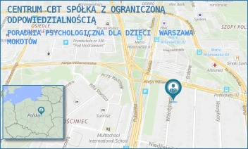 PORADNIA PSYCHOLOGICZNA DLA DZIECI - CENTRUM CBT SPÓŁKA Z OGRANICZONĄ ODPOWIEDZIALNOŚCIĄ - WOŁODYJOWSKIEGO 74,  WARSZAWA MOKOTÓW
