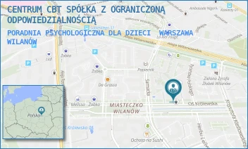 PORADNIA PSYCHOLOGICZNA DLA DZIECI - CENTRUM CBT SPÓŁKA Z OGRANICZONĄ ODPOWIEDZIALNOŚCIĄ - SARMACKA 5A/U6,  WARSZAWA WILANÓW