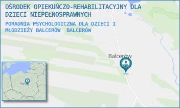 PORADNIA PSYCHOLOGICZNA DLA DZIECI I MŁODZIEŻY BALCERÓW - OŚRODEK OPIEKUŃCZO-REHABILITACYJNY DLA DZIECI NIEPEŁNOSPRAWNYCH - BALCERÓW 15C,  BALCERÓW