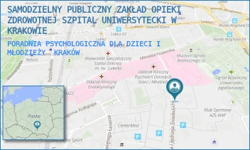 PORADNIA PSYCHOLOGICZNA DLA DZIECI I MŁODZIEŻY - SAMODZIELNY PUBLICZNY ZAKŁAD OPIEKI ZDROWOTNEJ SZPITAL UNIWERSYTECKI W KRAKOWIE - UL. JANA I JĘDRZEJA ŚNIADECKICH 10,  KRAKÓW