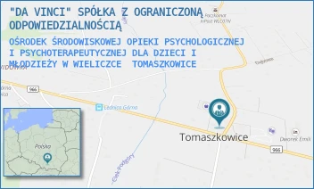 OŚRODEK ŚRODOWISKOWEJ OPIEKI PSYCHOLOGICZNEJ I PSYCHOTERAPEUTYCZNEJ DLA DZIECI I MŁODZIEŻY W WIELICZCE - "DA VINCI" SPÓŁKA Z OGRANICZONĄ ODPOWIEDZIALNOŚCIĄ - TOMASZKOWICE 498, TOMASZKOWICE