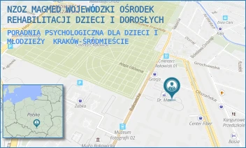 PORADNIA PSYCHOLOGICZNA DLA DZIECI I MŁODZIEŻY - NZOZ MAGMED WOJEWÓDZKI OŚRODEK REHABILITACJI DZIECI I DOROSŁYCH - UL. OLSZAŃSKA 5,  KRAKÓW-ŚRÓDMIEŚCIE