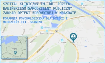 PORADNIA PSYCHOLOGICZNA DLA DZIECI I MŁODZIEŻY III - SZPITAL KLINICZNY IM. DR. JÓZEFA BABIŃSKIEGO SAMODZIELNY PUBLICZNY ZAKŁAD OPIEKI ZDROWOTNEJ W KRAKOWIE - UL. ENERGETYKÓW 16,  SKAWINA