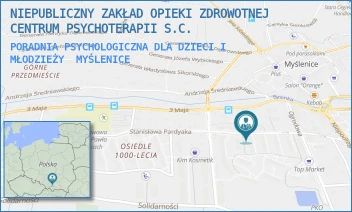 PORADNIA PSYCHOLOGICZNA DLA DZIECI I MŁODZIEŻY - NIEPUBLICZNY ZAKŁAD OPIEKI ZDROWOTNEJ CENTRUM PSYCHOTERAPII S.C. - PARDYAKA 5/4,  MYŚLENICE
