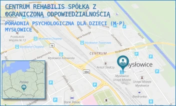 PORADNIA PSYCHOLOGICZNA DLA DZIECI (M-P) - CENTRUM REHABILIS SPÓŁKA Z OGRANICZONĄ ODPOWIEDZIALNOŚCIĄ - UL. POWSTAŃCÓW 6,  MYSŁOWICE
