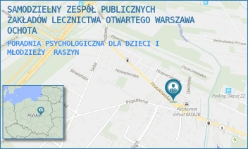 PORADNIA PSYCHOLOGICZNA DLA DZIECI I MŁODZIEŻY - SAMODZIELNY ZESPÓŁ PUBLICZNYCH ZAKŁADÓW LECZNICTWA OTWARTEGO WARSZAWA OCHOTA - PRUSZKOWSKA 52,  RASZYN