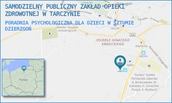 PORADNIA PSYCHOLOGICZNA DLA DZIECI W SZTUMIE - SAMODZIELNY PUBLICZNY ZAKŁAD OPIEKI ZDROWOTNEJ W TARCZYNIE - UL. TADEUSZA ZAWADZKIEGO "ZOŚKI" 14,  DZIERZGOŃ