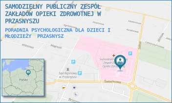 PORADNIA PSYCHOLOGICZNA DLA DZIECI I MŁODZIEŻY - SAMODZIELNY PUBLICZNY ZESPÓŁ ZAKŁADÓW OPIEKI ZDROWOTNEJ W PRZASNYSZU - SADOWA 9,  PRZASNYSZ