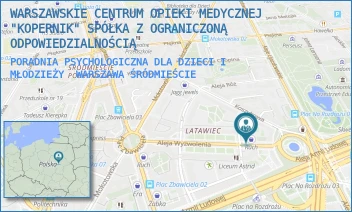 PORADNIA PSYCHOLOGICZNA DLA DZIECI I MŁODZIEŻY - WARSZAWSKIE CENTRUM OPIEKI MEDYCZNEJ "KOPERNIK" SPÓŁKA Z OGRANICZONĄ ODPOWIEDZIALNOŚCIĄ - ALEJA WYZWOLENIA 6,  WARSZAWA ŚRÓDMIEŚCIE