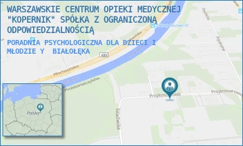 PORADNIA PSYCHOLOGICZNA DLA DZIECI I MŁODZIEY - WARSZAWSKIE CENTRUM OPIEKI MEDYCZNEJ "KOPERNIK" SPÓŁKA Z OGRANICZONĄ ODPOWIEDZIALNOŚCIĄ - PRZYKOSZAROWA 16,  BIAŁOŁĘKA