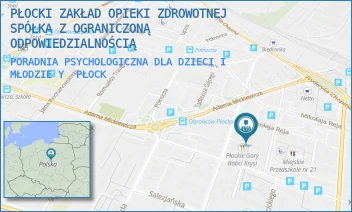 PORADNIA PSYCHOLOGICZNA DLA DZIECI I MŁODZIEY - PŁOCKI ZAKŁAD OPIEKI ZDROWOTNEJ SPÓŁKA Z OGRANICZONĄ ODPOWIEDZIALNOŚCIĄ - MIKOŁAJA REJA 15/3,  PŁOCK