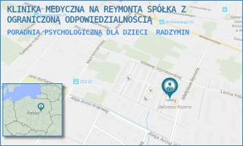 PORADNIA PSYCHOLOGICZNA DLA DZIECI - KLINIKA MEDYCZNA NA REYMONTA SPÓŁKA Z OGRANICZONĄ ODPOWIEDZIALNOŚCIĄ - WŁADYSŁAWA REYMONTA 12/125,  RADZYMIN