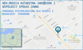 PORADNIA PSYCHOLOGICZNA DLA DZIECI I MŁODZIEŻY - NEO-MEDICA KATARZYNA JAKUBCZAK I WSPÓLNICY SPÓŁKA JAWNA - PIĘKNA 27/33,  ŻYRARDÓW