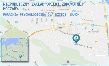 PORADNIA PSYCHOLOGICZNA DLA DZIECI - NIEPUBLICZNY ZAKŁAD OPIEKI ZDROWOTNEJ MOCZARY - UL. SZOPENA 10,  SANOK