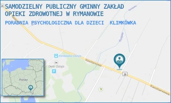 PORADNIA PSYCHOLOGICZNA DLA DZIECI - SAMODZIELNY PUBLICZNY GMINNY ZAKŁAD OPIEKI ZDROWOTNEJ W RYMANOWIE - UL. KASZTANOWA 30,  KLIMKÓWKA