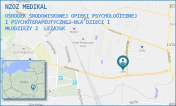 OŚRODEK ŚRODOWISKOWEJ OPIEKI PSYCHOLOGICZNEJ I PSYCHOTERAPEUTYCZNEJ DLA DZIECI I MŁODZIEŻY 2 - NZOZ MEDIKAL - UL. STEFANA ŻEROMSKIEGO 3,  LEŻAJSK