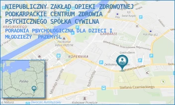 PORADNIA PSYCHOLOGICZNA DLA DZIECI I MŁODZIEŻY - NIEPUBLICZNY ZAKŁAD OPIEKI ZDROWOTNEJ PODKARPACKIE CENTRUM ZDROWIA PSYCHICZNEGO SPÓŁKA CYWILNA - UL. BOHATERÓW GETTA 17A,  PRZEMYŚL
