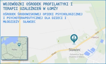 OŚRODEK ŚRODOWISKOWEJ OPIEKI PSYCHOLOGICZNEJ I PSYCHOTERAPEUTYCZNEJ DLA DZIECI I MŁODZIEŻY - WOJEWÓDZKI OŚRODEK PROFILAKTYKI I TERAPII UZALEŻNIEŃ W ŁOMŻY - DŁUGA 22,  SŁAWIEC