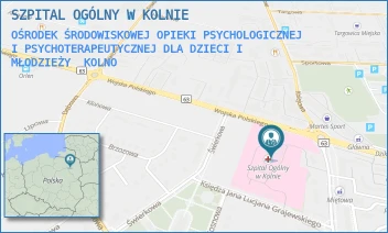 OŚRODEK ŚRODOWISKOWEJ OPIEKI PSYCHOLOGICZNEJ I PSYCHOTERAPEUTYCZNEJ DLA DZIECI I MŁODZIEŻY - SZPITAL OGÓLNY W KOLNIE - WOJSKA POLSKIEGO 69,  KOLNO