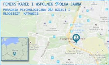 PORADNIA PSYCHOLOGICZNA DLA DZIECI I MŁODZIEŻY - FENIKS KAREŁ I WSPÓLNIK SPÓŁKA JAWNA - UL. WINCENTEGO WITOSA 21,  KATOWICE