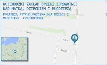 PORADNIA PSYCHOLOGICZNA DLA DZIECI I MŁODZIEŻY - WOJEWÓDZKI ZAKŁAD OPIEKI ZDROWOTNEJ NAD MATKĄ, DZIECKIEM I MŁODZIEŻĄ - UL. SOBIESKIEGO 7A,  CZĘSTOCHOWA