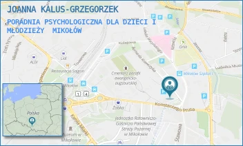 PORADNIA PSYCHOLOGICZNA DLA DZIECI I MŁODZIEŻY - JOANNA KALUS-GRZEGORZEK - UL. BERNARDA KRAWCZYKA 1,  MIKOŁÓW