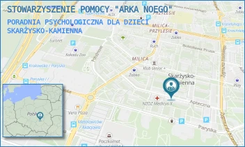 PORADNIA PSYCHOLOGICZNA DLA DZIECI - STOWARZYSZENIE POMOCY "ARKA NOEGO" - APTECZNA 7, SKARŻYSKO-KAMIENNA