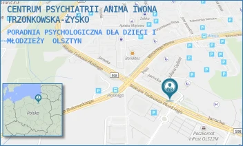 PORADNIA PSYCHOLOGICZNA DLA DZIECI I MŁODZIEŻY - CENTRUM PSYCHIATRII ANIMA IWONA TRZONKOWSKA-ŻYŚKO - JAROCKA 86, OLSZTYN