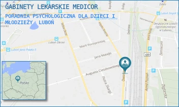 PORADNIA PSYCHOLOGICZNA DLA DZIECI I MŁODZIEŻY - GABINETY LEKARSKIE MEDICOR - DWORCOWA 1,  LUBOŃ