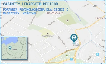 PORADNIA PSYCHOLOGICZNA DLA DZIECI I MŁODZIEŻY - GABINETY LEKARSKIE MEDICOR - BĄCZKOWSKIEGO 3,  KOŚCIAN
