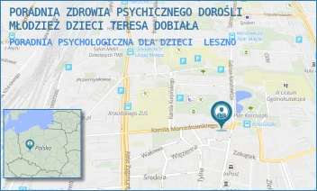 PORADNIA PSYCHOLOGICZNA DLA DZIECI - PORADNIA ZDROWIA PSYCHICZNEGO DOROŚLI MŁODZIEŻ DZIECI TERESA DOBIAŁA - GABRIELA NARUTOWICZA 39,  LESZNO