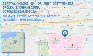 PORADNIA PSYCHOLOGICZNA DLA DZIECI I MŁODZIEŻY - SZPITAL WOLSKI IM. DR ANNY GOSTYŃSKIEJ SPÓŁKA Z OGRANICZONĄ ODPOWIEDZIALNOŚCIĄ - MARCINA KASPRZAKA 17,  WARSZAWA WOLA