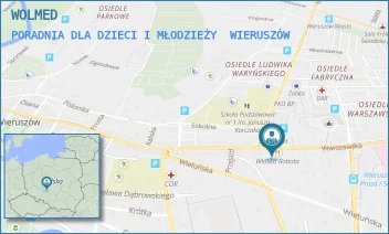 PORADNIA DLA DZIECI I MŁODZIEŻY - WOLMED - UL. WARSZAWSKA 68/1, WIERUSZÓW