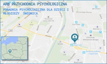 PORADNIA PSYCHOLOGICZNA DLA DZIECI I MŁODZIEŻY - ARM PRZYCHODNIA PSYCHOLOGICZNA - UL. KLICZKOWSKA 35,  ŚWIDNICA
